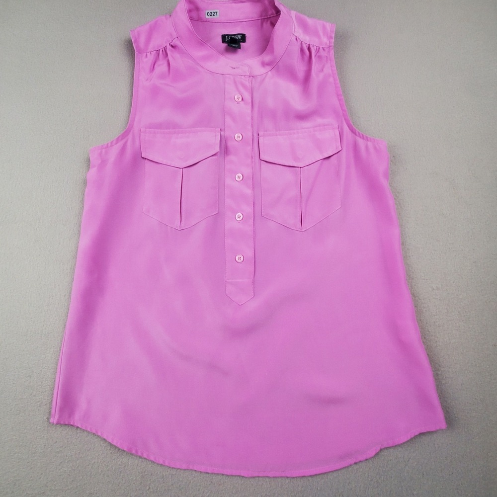J.Crew Popover Top Women's Size 0 Lavender Sleeveless V-Neck Blouse